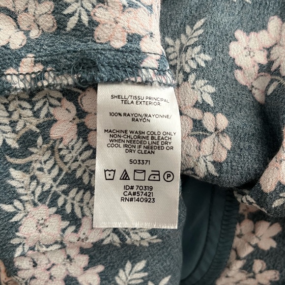 LOFT Blue Floral Button Dress Size 2 - Picture 9 of 9